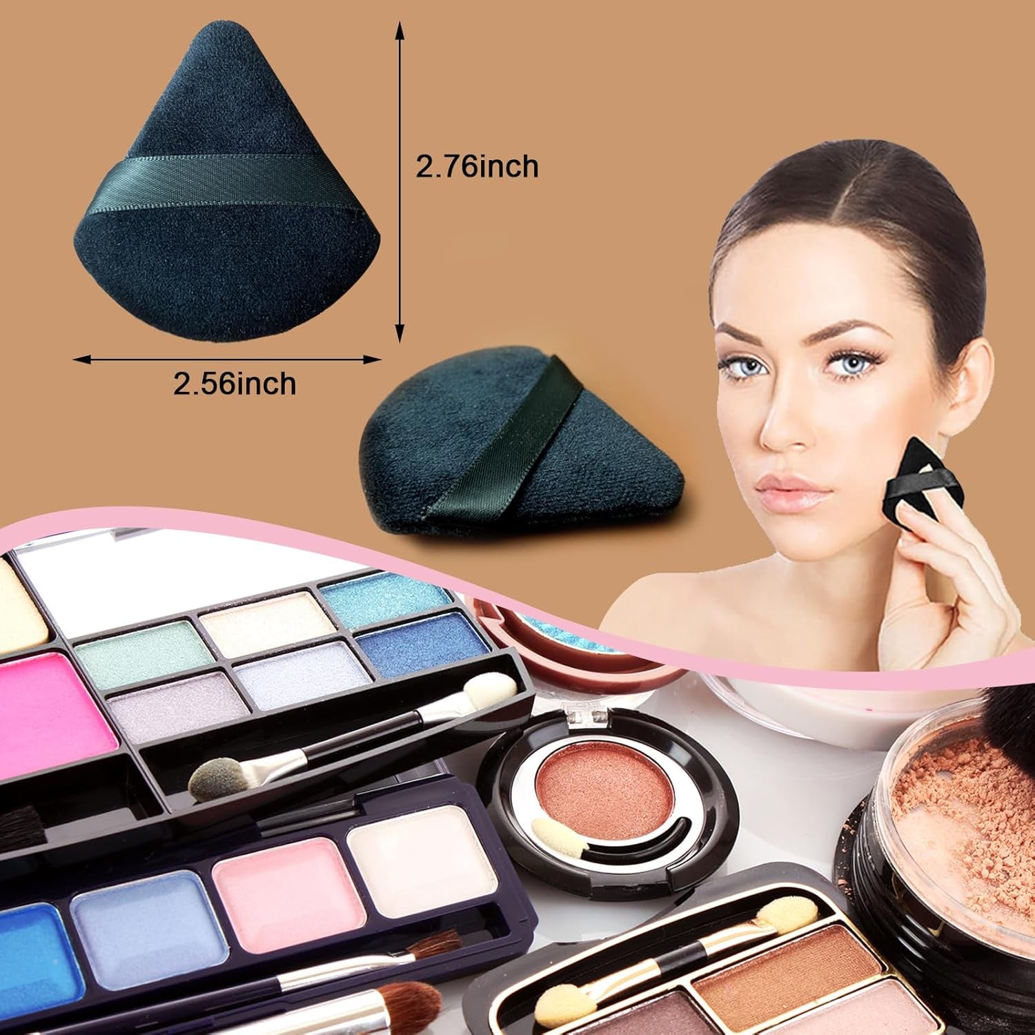 9 Pcs Powder Puff Face Makeup Sponge:Powder Puff Face Triangle for Loose Powder Cosmetic Foundation Beauty Blender Makeup Puff