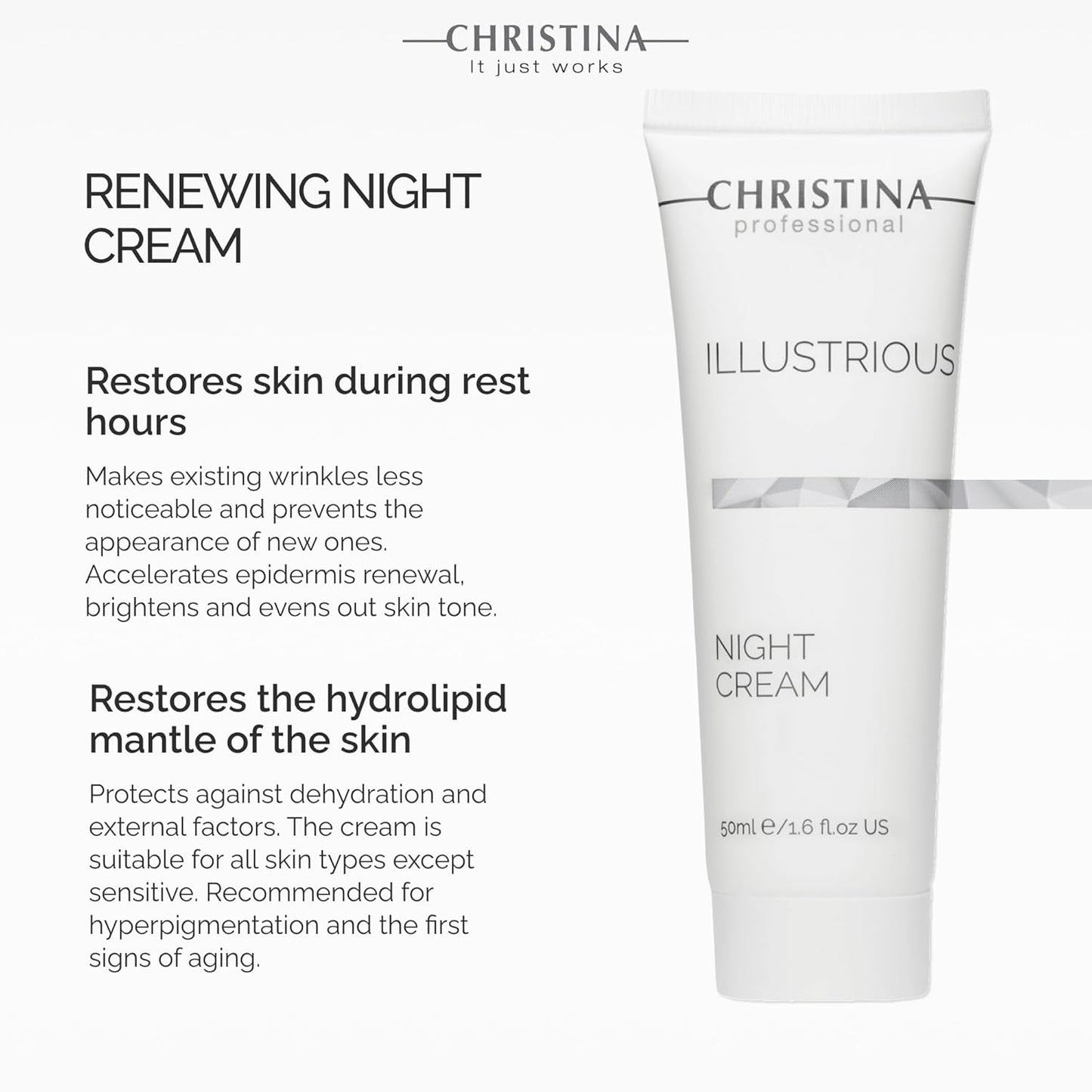 Illustrious Night Cream with Retinol and Vitamin E | Night Cream for Face Rejuvenates and Moisturizes the Skin | Suitable for All Skin Types 50Ml / 1.7 Fl.Oz