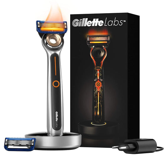 Heated Razor for Men, Starter Shave Kit by labs, 1 Handle, 2 Razor Blade Refills, 1 Charging Dock