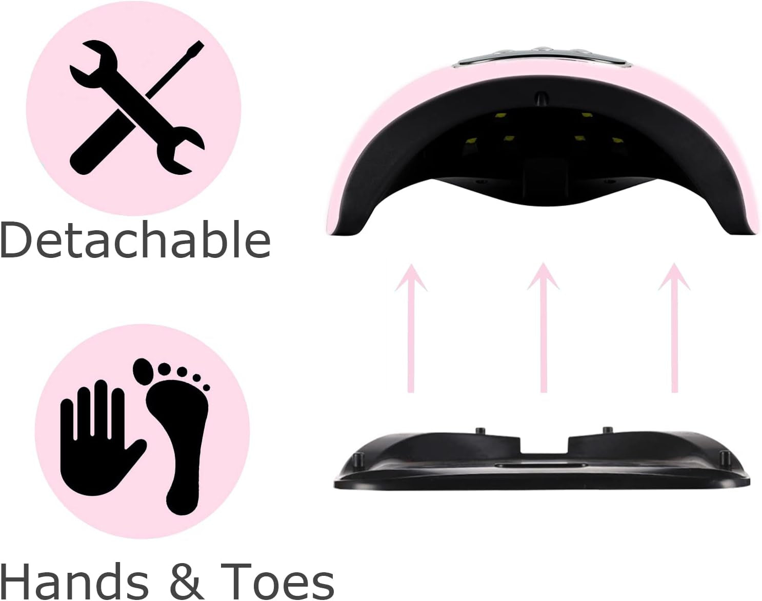 UV Light for Nails, 48W UV LED Nail Lamp for Gel Polish, Fast Nail Dryer with Automatic Sensor, 3 Timer Setting, Small and Portable, LED Nail Light for Fingernail and Toenail Nail