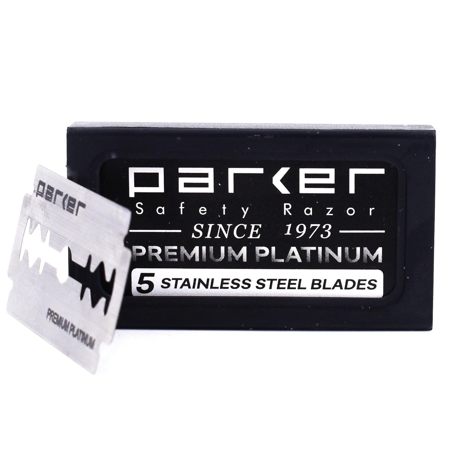 Parker 100 Count, Parker Double Edge Safety Razor Blades, Premium Platinum Stainless Steel Razor Blades with PTFE, Tungsten and Chromium Coated Edges for Smooth, and Comfortable Shaves