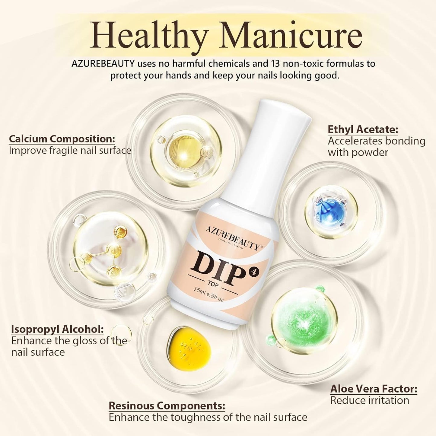 Dip Powder Top Coat for Nail Dipping Powder Set French Nails Art Manicure Beginner DIY Salon 15 Ml