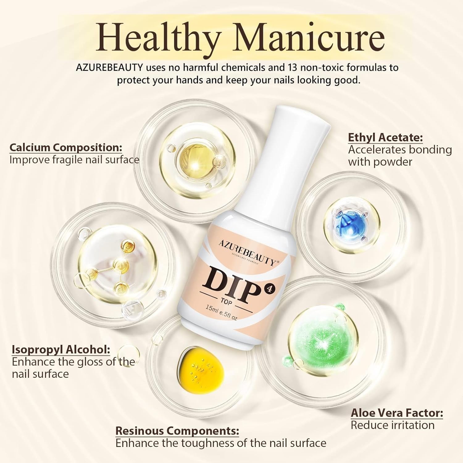 Dip Powder Top Coat for Nail Dipping Powder Set French Nails Art Manicure Beginner DIY Salon 15 Ml