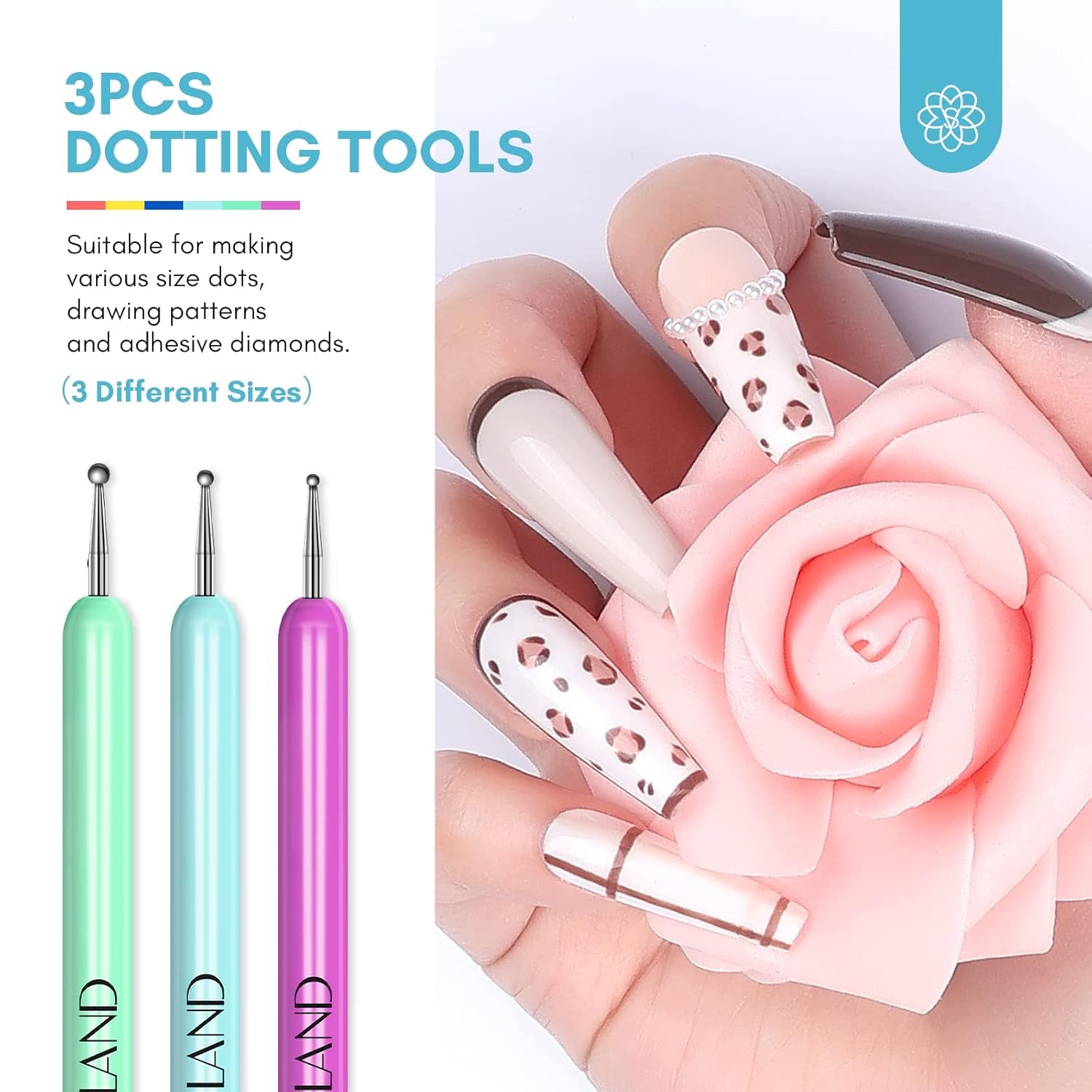 6PCS Nail Art Brushes Set – Multifunctional Nail Brushes for Nail Art Nail Design Brush Gel Nail Brush for Nail Extension Nail Art Liner Brush 3 Sizes Dotting Tools for DIY