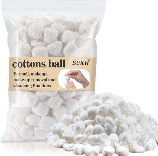 Cotton Balls - 250 Count Cotton Ball Absorbent Bulk for Face Small White Pure Cotton for Nail Polish Remover Mini Makeup Remover Real Soft for Facial Ears