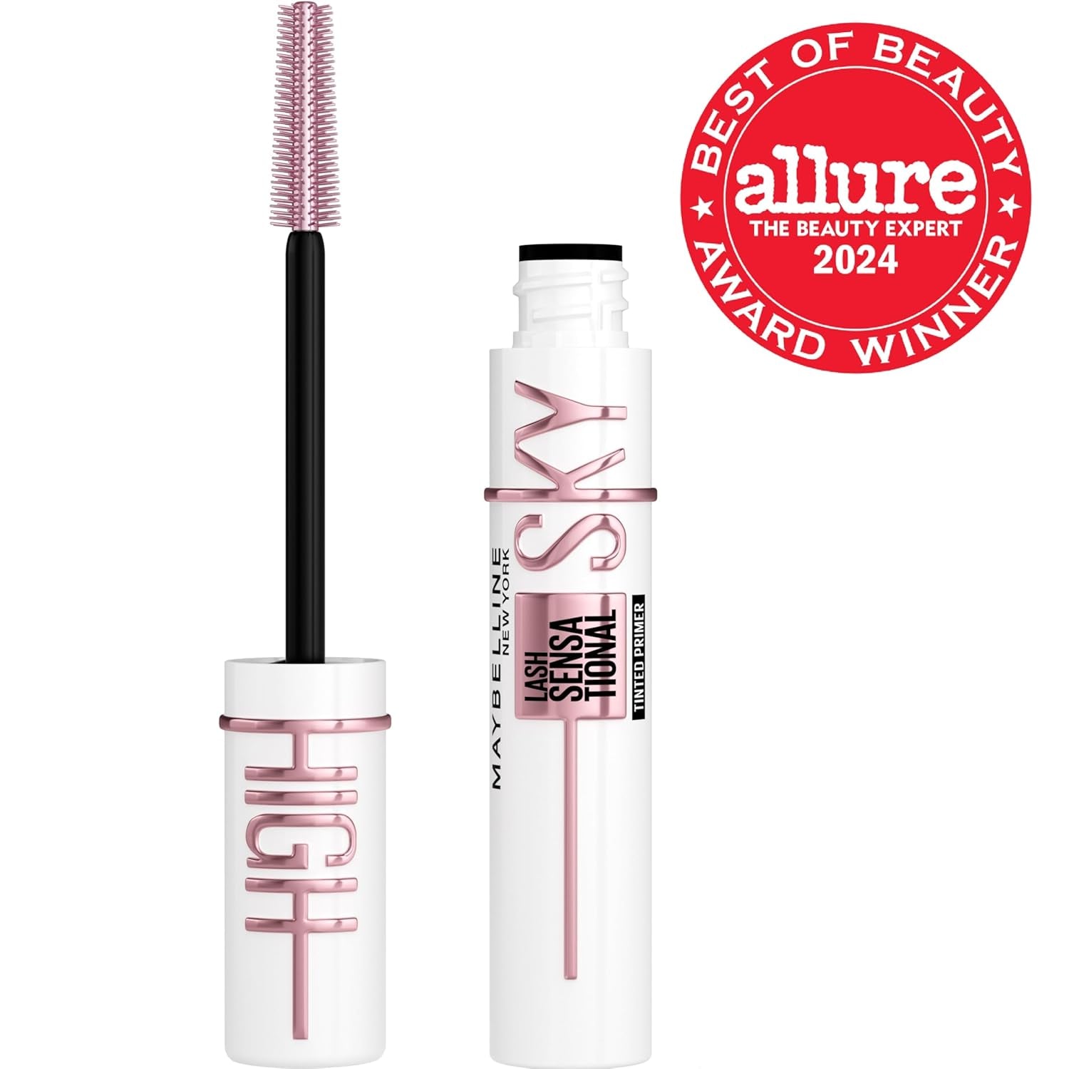 Lash Sensational Sky High Serum Infused Lash Primer for Mascara, Lengthening, Thickening, Tinted and Washable Formula, Soft Black, 1 Count