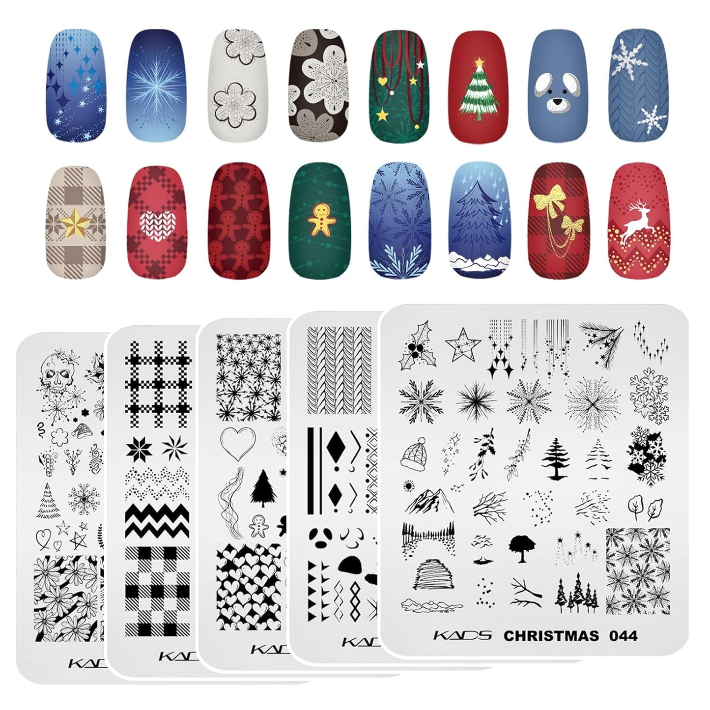 20Pcs Nail Stamp Plates Set Nails Art Stamping Plates Leaves Flowers Animal Nail Plate Template Image Plate (20 Pcs)