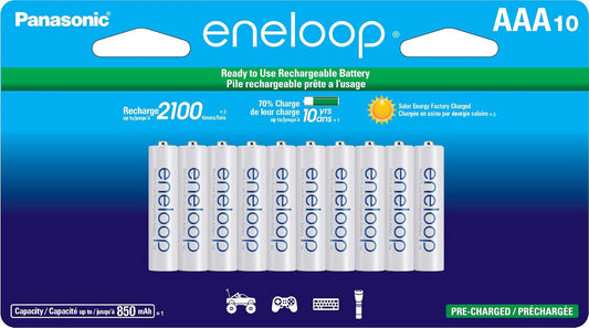 BK-4MCCA10FA AAA 2100 Cycle Ni-Mh Pre-Charged Rechargeable Batteries, 10-Battery Pack