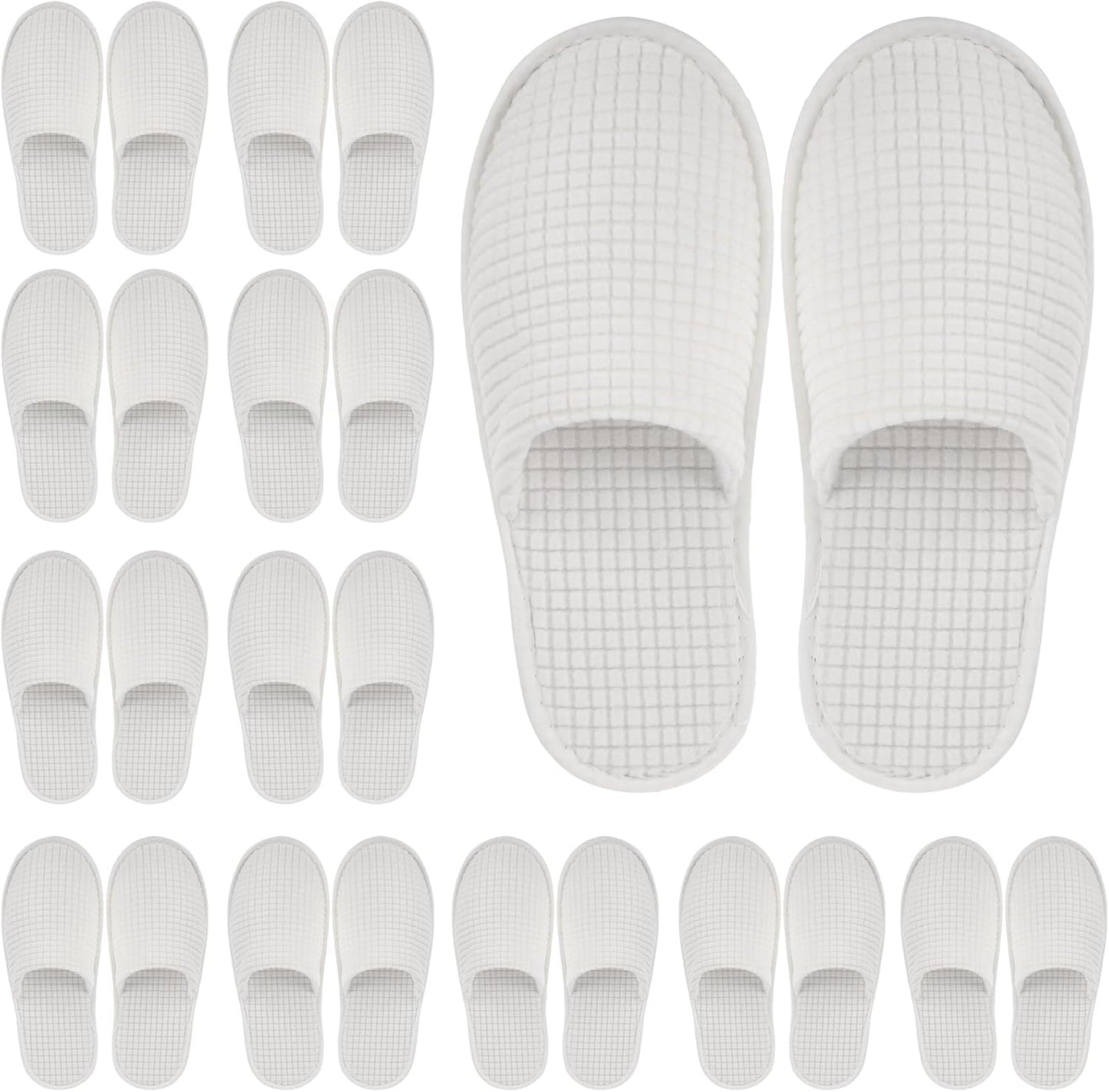 12 Pair House Slipper for Guest Non Slip Disposable Slipper for Travel Washable Reusable Closed Toe Hotel Bridesmaid Indoor Spa Wedding Party Shoeless Home