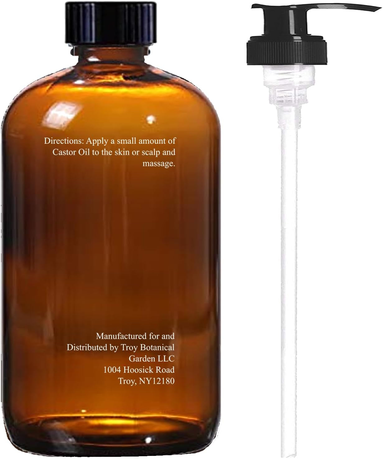 Castor Oil 16 Fl Oz (Glass Bottle) - Original Unrefined - a Huge Glass Bottle with a Pump - 100% Pure and Natural, Cold Pressed, and Hexane-Free - Hair Oil, Body Oil