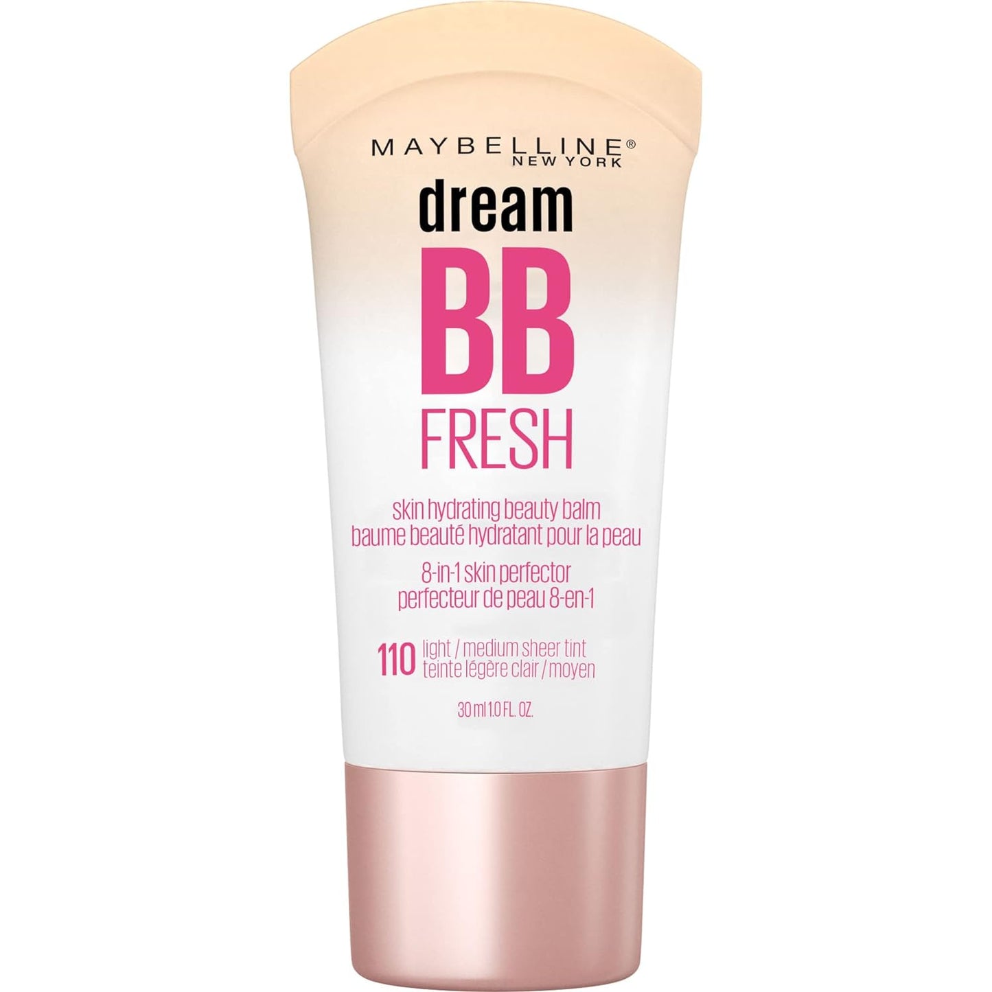 Dream Fresh Skin Hydrating BB Cream, 8-In-1 Skin Perfecting Beauty Balm with Broad Spectrum SPF 30, Sheer Tint Coverage, Oil-Free, Light, 1 Fl Oz