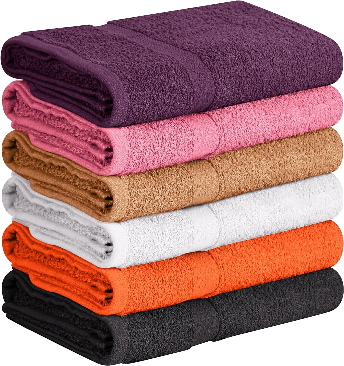 Towel and Linen Mart 100% Cotton - 24 Pack Wash Cloth Set - Flannel Face Cloths, Highly Absorbent and Soft Feel Fingertip Towels (Multi, Pack of 24)