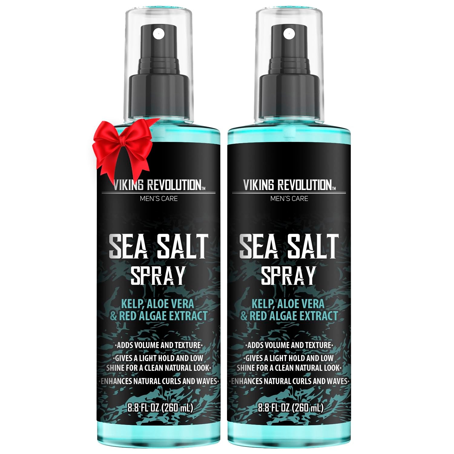 Sea Salt Spray for Hair Men - Hair Texturizing Spray with Kelp, Aloe Vera & Red Algae Extract - Surf Spray to Add Volume and Texture- Sea Salt Spray for Men Beach Hair Spray (2 Pack)