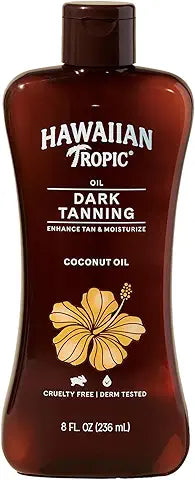 Dark Tanning Oil, 8Oz | Moisturizing Body Oil, Tan Enhancer, Cocoa Butter Oil, Coconut Oil for Skin, Oxybenzone Free, 8Oz