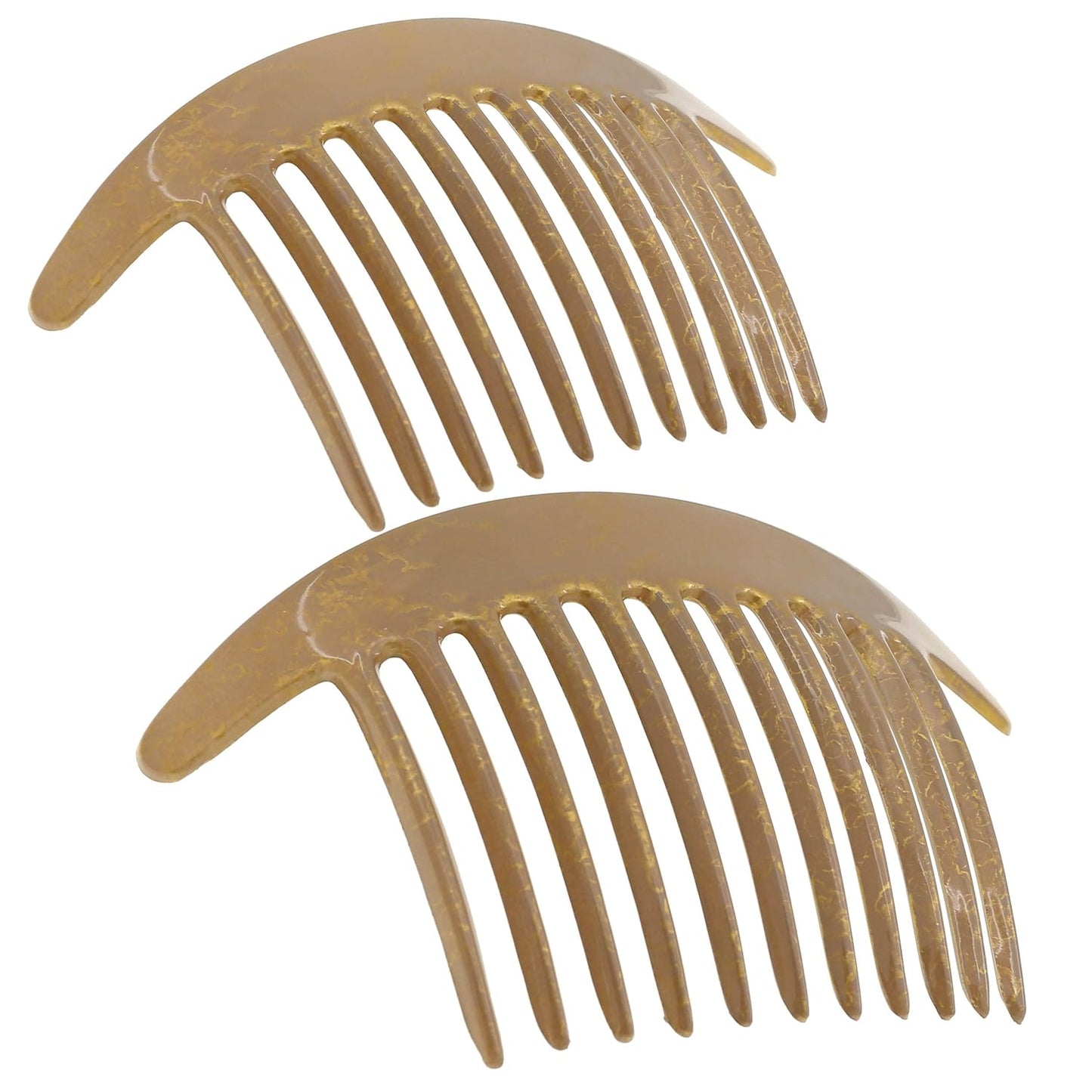 Paris CP2430/2 French Hair Side Combs Tortoise Shell Interlocking Combs French Twist Hair Combs, Strong Hold Hair Clips for Women Bun Chignon Up-Do Styling Girls Hair Accessories Made in France