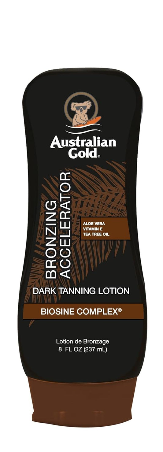 Dark Tanning Accelerator Lotion with Bronzer, 8 Ounce, New Package Same Formula