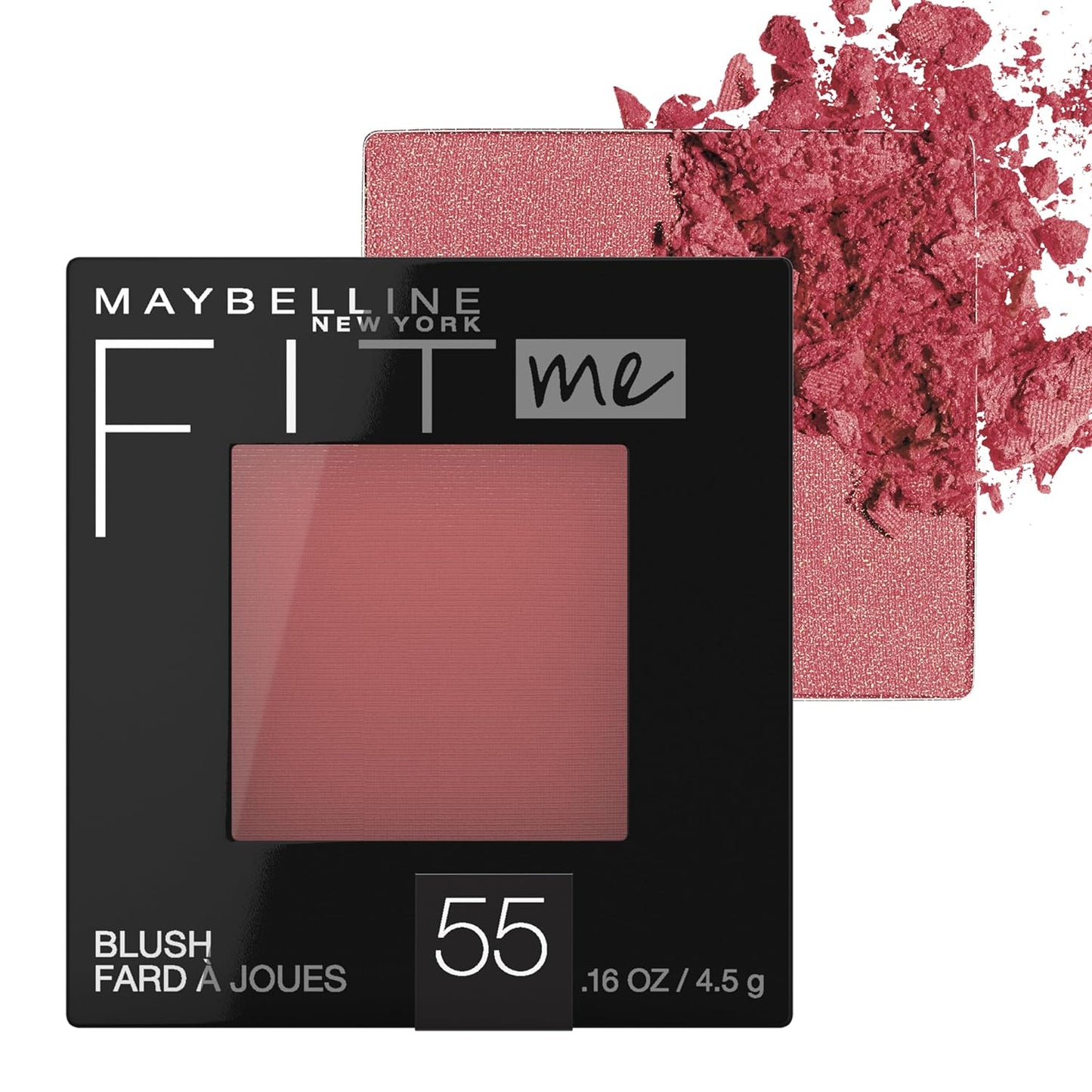 Fit Me Powder Blush, Lightweight, Smooth, Blendable, Long-Lasting All-Day Face Enhancing Makeup Color, Rose, 1 Count