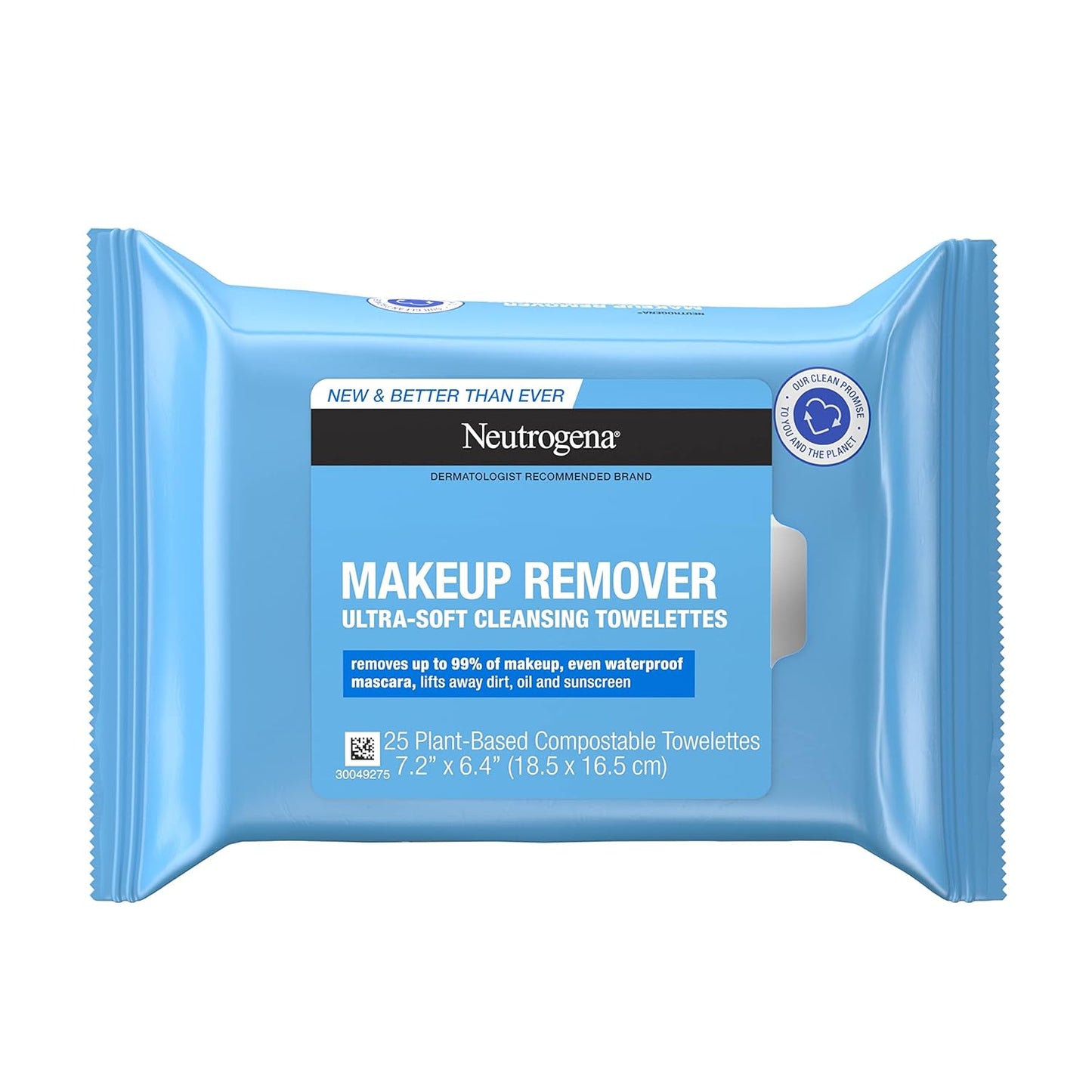 Makeup Remover Facial Cleansing Towelettes, Daily Face Wipes to Remove Dirt, Oil, Makeup & Waterproof Mascara, Gentle, Alcohol-Free, 25 Ct