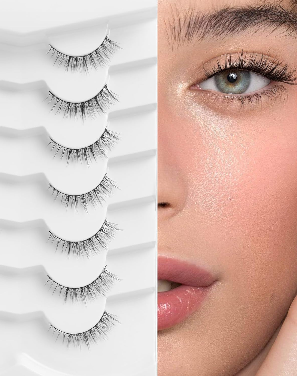 Natural Lashes Natural Eyelashes Short Eyelashes Natural Look False Eyelashes Wispy Eye Lashes 10Mm Small Lashes Fake Lashes K50