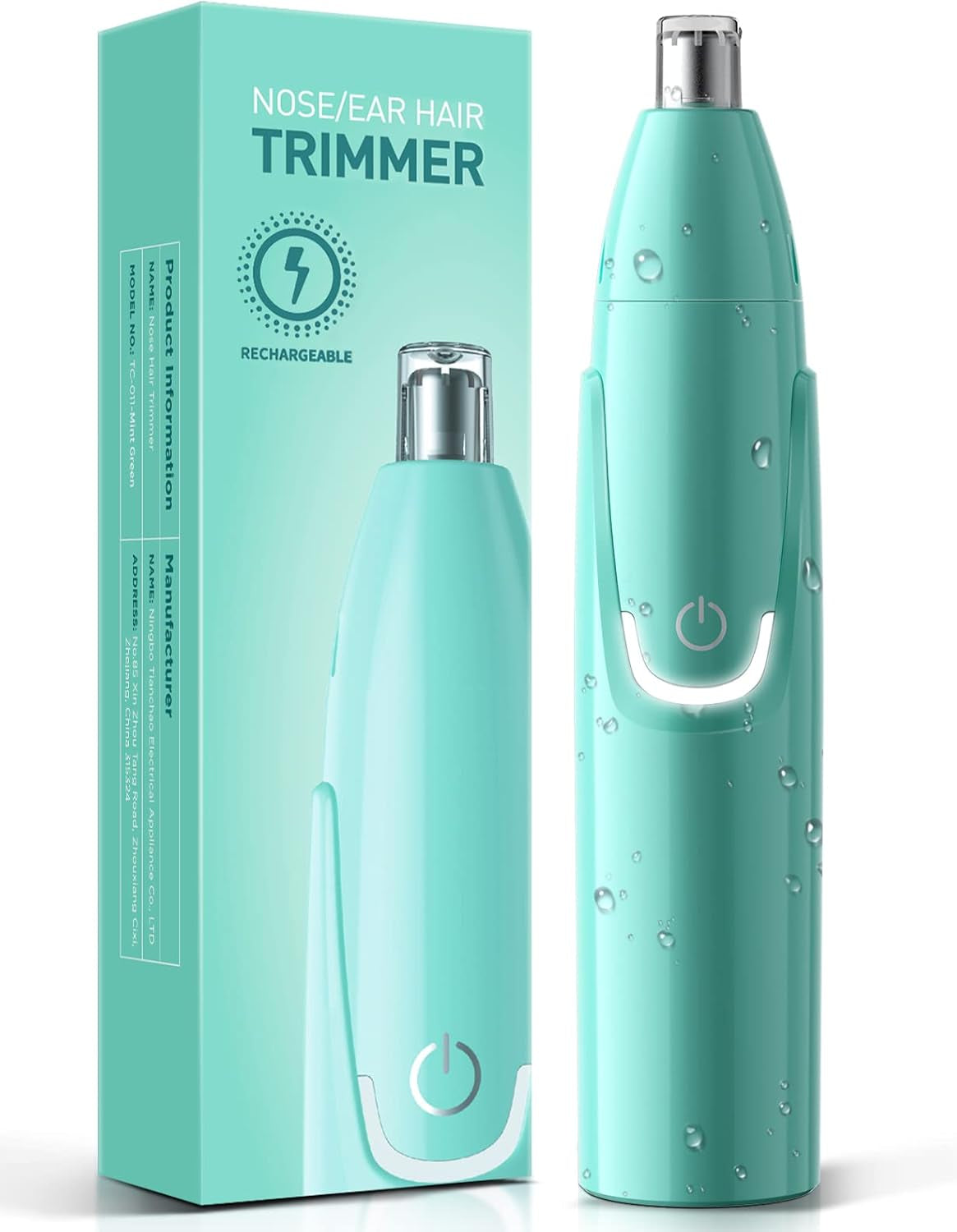 Rechargeable Ear and Nose Hair Trimmer - 2024 Professional Painless Eyebrow & Facial Hair Trimmer for Men Women, Powerful Motor and Dual-Edge Blades for Smoother Cutting Black