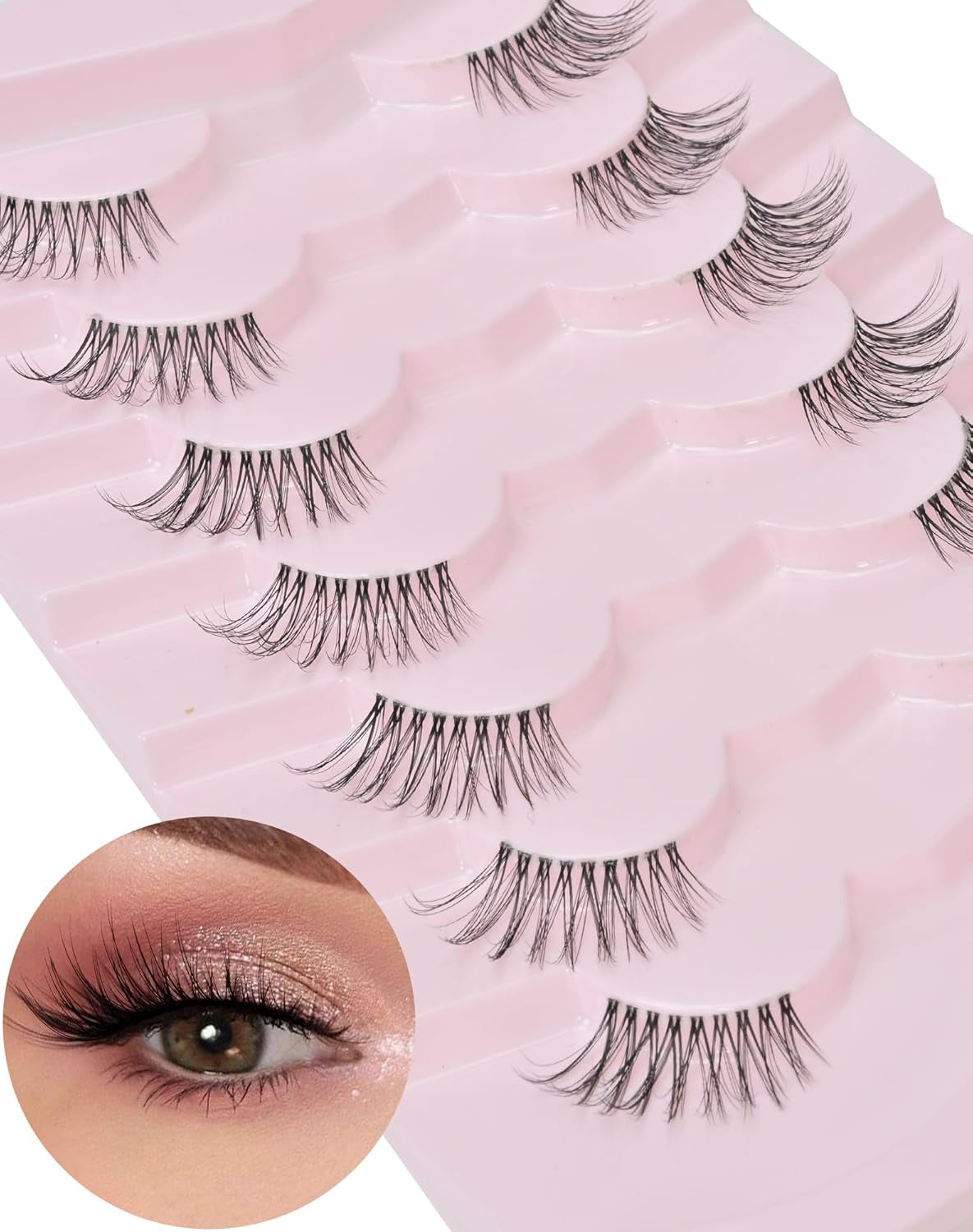 Natural Lashes Natural Eyelashes Short Eyelashes Natural Look False Eyelashes Wispy Eye Lashes 10Mm Small Lashes Fake Lashes K50