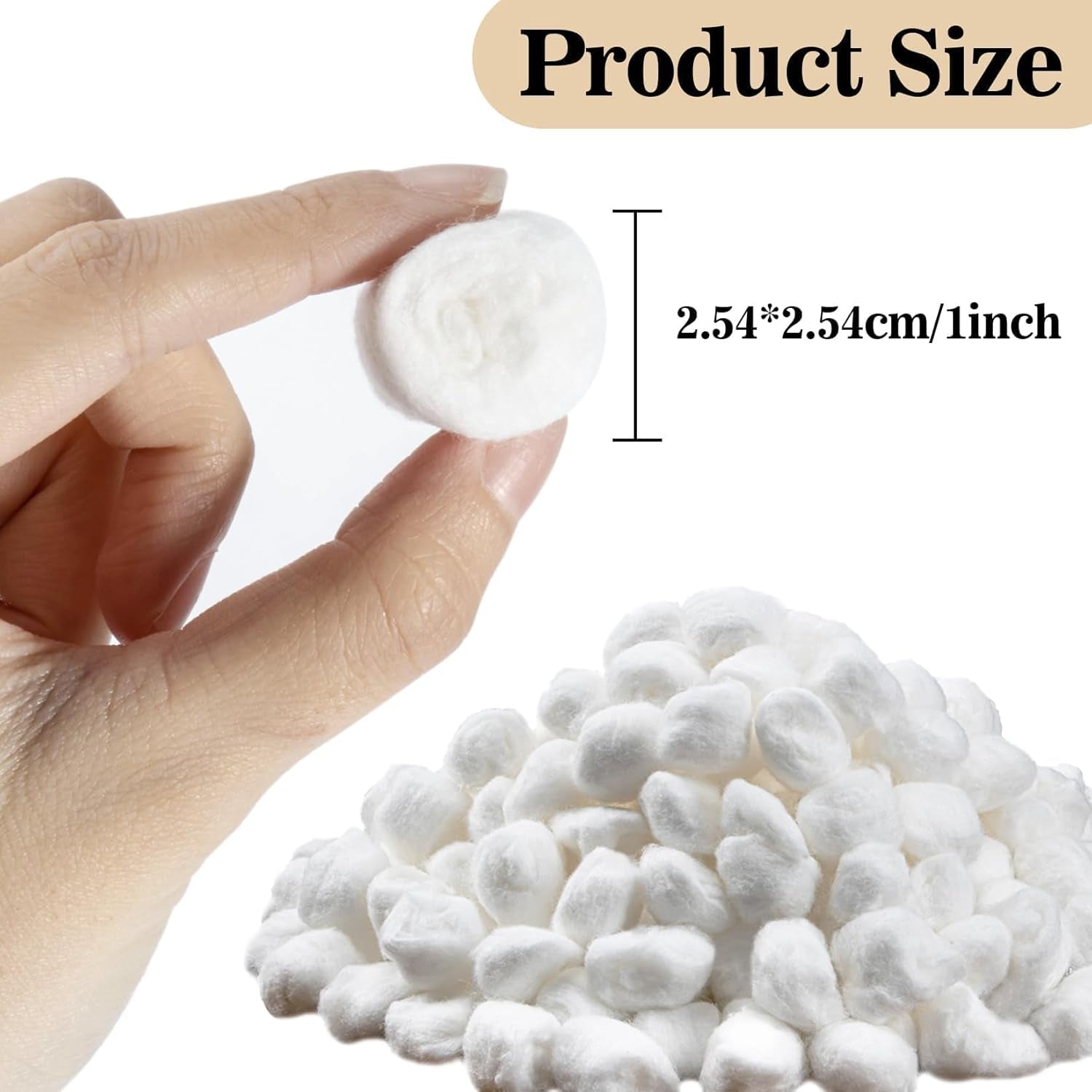 Cotton Balls - 250 Count Cotton Ball Absorbent Bulk for Face Small White Pure Cotton for Nail Polish Remover Mini Makeup Remover Real Soft for Facial Ears