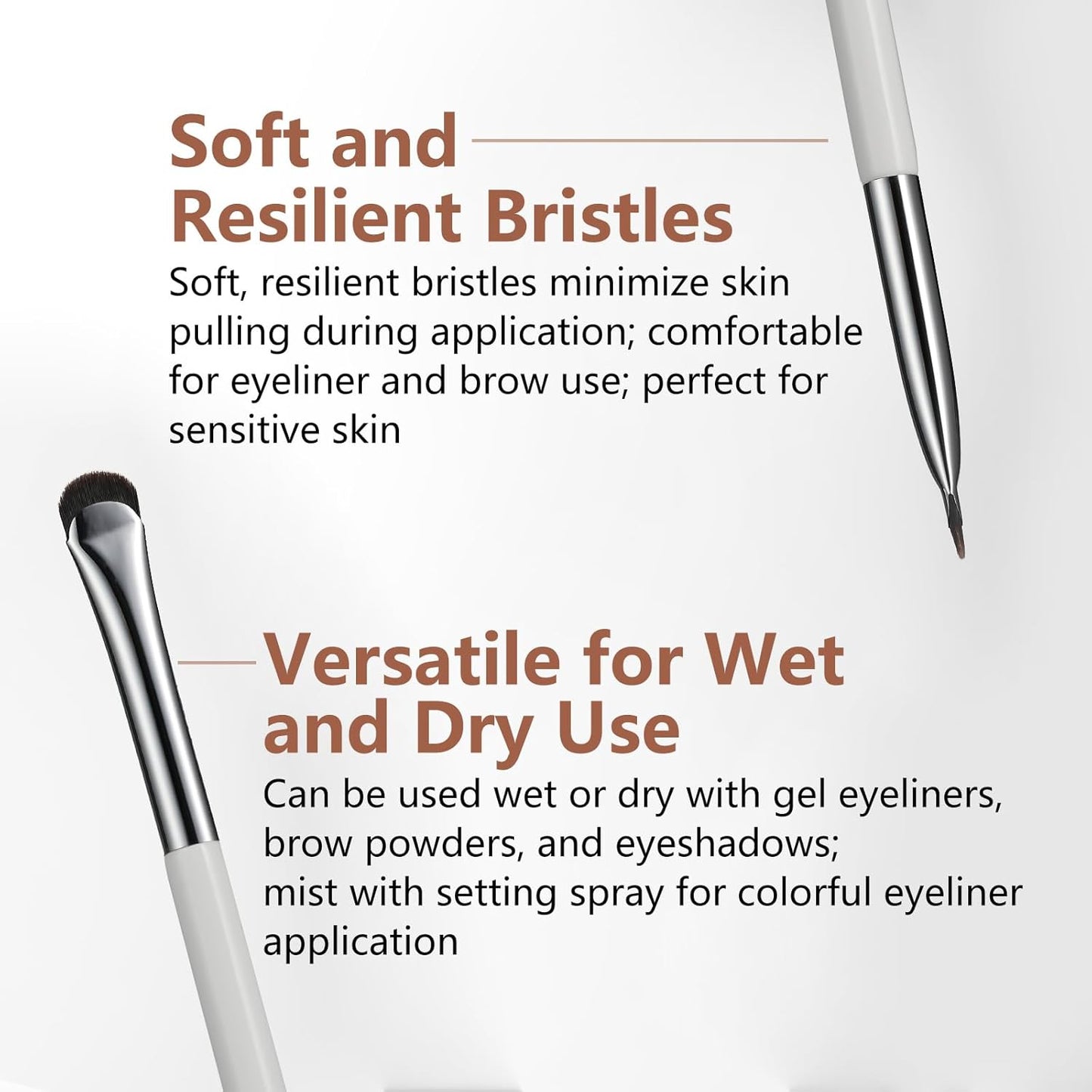 Eyeliner Brush, Crescent-Shaped Eyeliner and Brow Brush - Effortlessly Create Perfect Eyeliner (187 Curved Eyeliner)