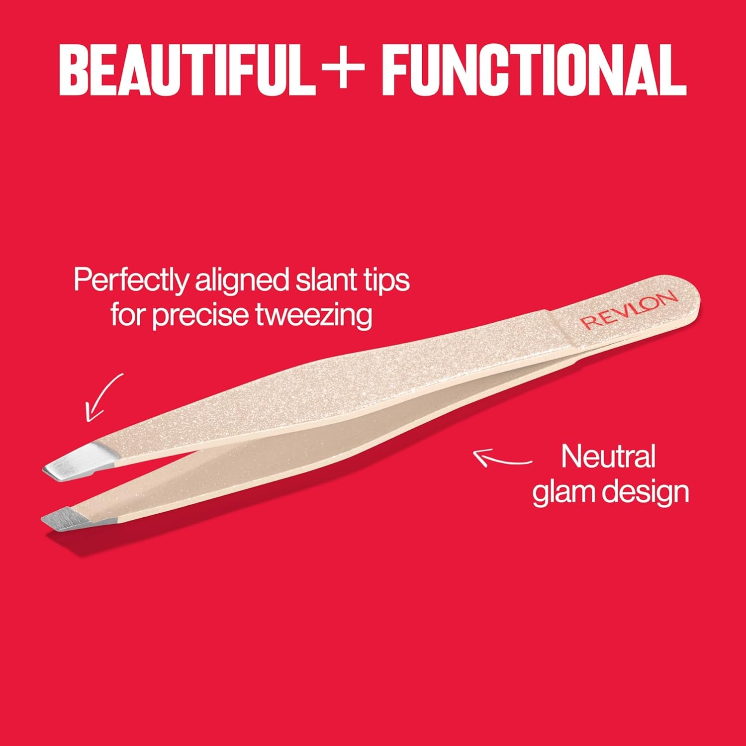 Designer Series Slant Tweezer, High Precision, Made with Long Lasting Stainless Steel, 1 Count