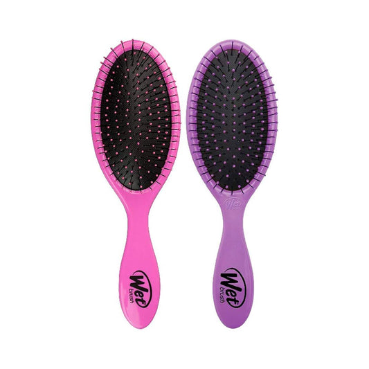 Original Detangler Hair Brush - Pink and Purple - Exclusive Ultra-Soft Intelliflex Bristles - Glide through Tangles with Ease for All Hair Types for Women, Men, Wet and Dry Hair (Pack of 2)