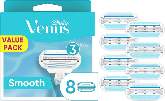 Smooth Womens Razor Blade Refills, 8 Count, Lubracated to Protect the Skin from Irritation