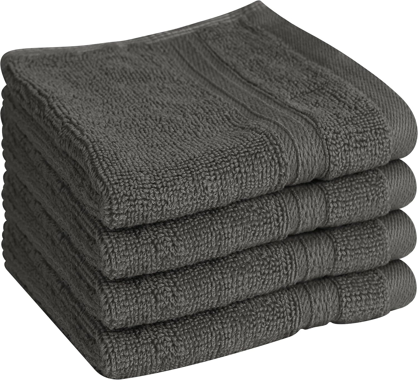 Towel and Linen Mart 100% Cotton - 24 Pack Wash Cloth Set - Flannel Face Cloths, Highly Absorbent and Soft Feel Fingertip Towels (Multi, Pack of 24)