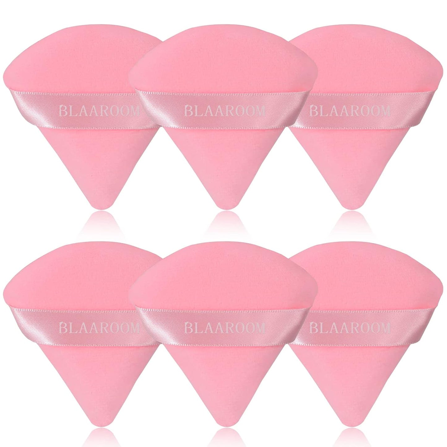 6 Pieces Powder Puff for Face Powder Makeup Puff Velour Soft Triangle Powder Puffs for Loose Powder Mineral Powder Setting Powder Puffs Blender Wet Dry Cosmetic Foundation Sponge Makeup Tool