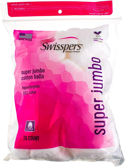 Super Jumbo Cotton Balls, 100% Cotton, 70 Ea (Pack of 4)