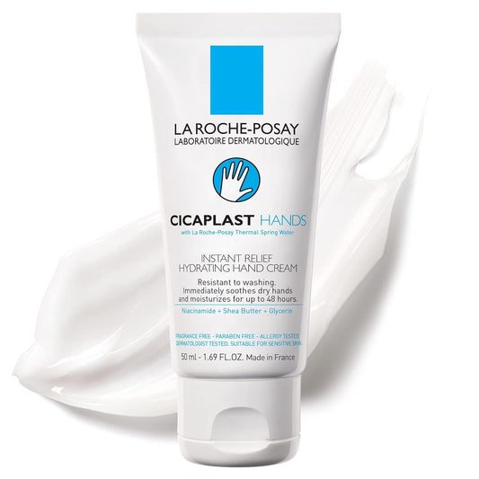 La Roche-Posay Cicaplast Hand Cream, Instant Relief Moisturizing Hand Lotion for Dry Hands, Shea Butter Lotion for Dry Cracked Hands, n Greasy, Fragrance Free