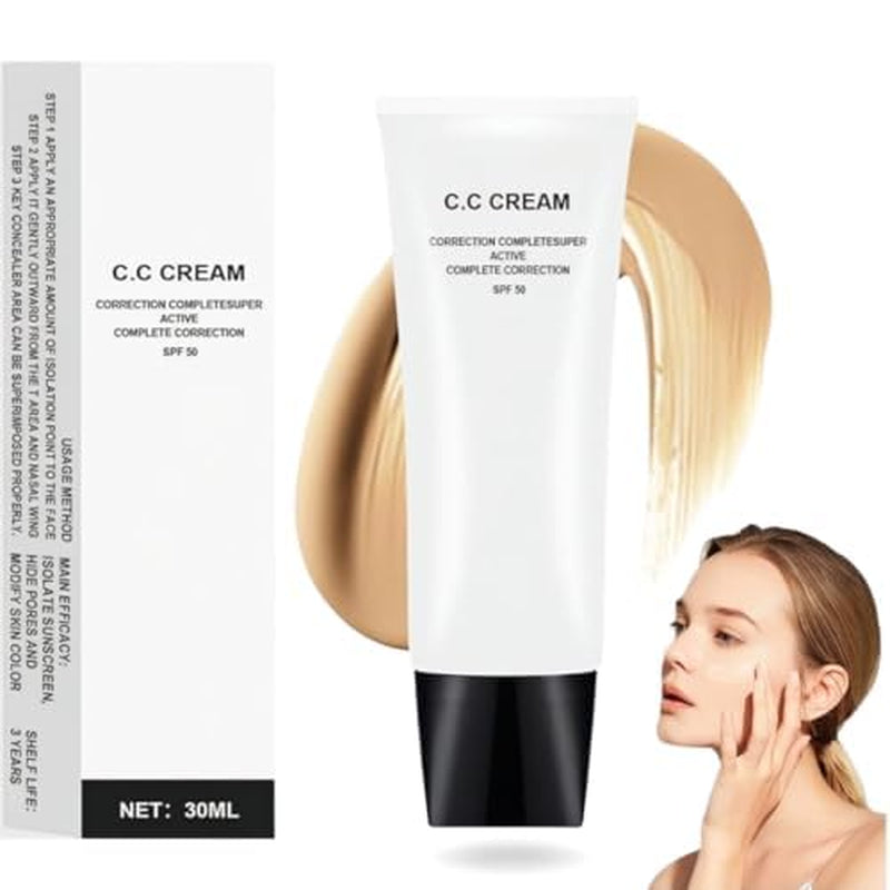 Perbella Cc Cream Self Adjusting for Mature Skin, Perbella Cc Cream for Older Women, Unroxah Skin Tone Adjusting Cc Cream Spf 43, Cc Cream Foundation, Moisturizing, Non-Greasy, Breathable (Natural)