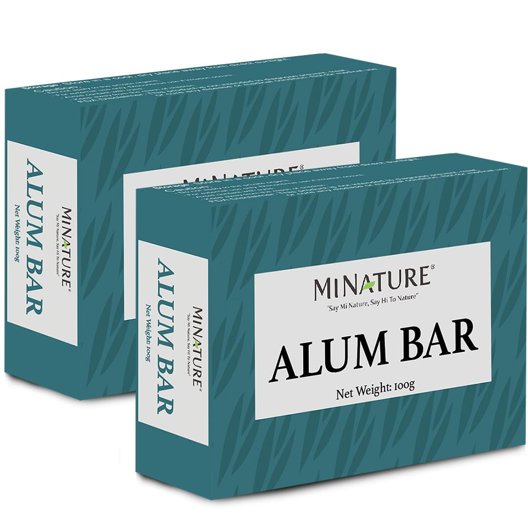 Pack of 2 Alum Bar (Potassium Alum) (Phitkari) by  | Alum Stone(Fitkari)| Alum Shaving Bar | Alum Blocks after Shave|100G*2 | 100% Only Alum | Chemical & Preservative Free| Pure & Natural