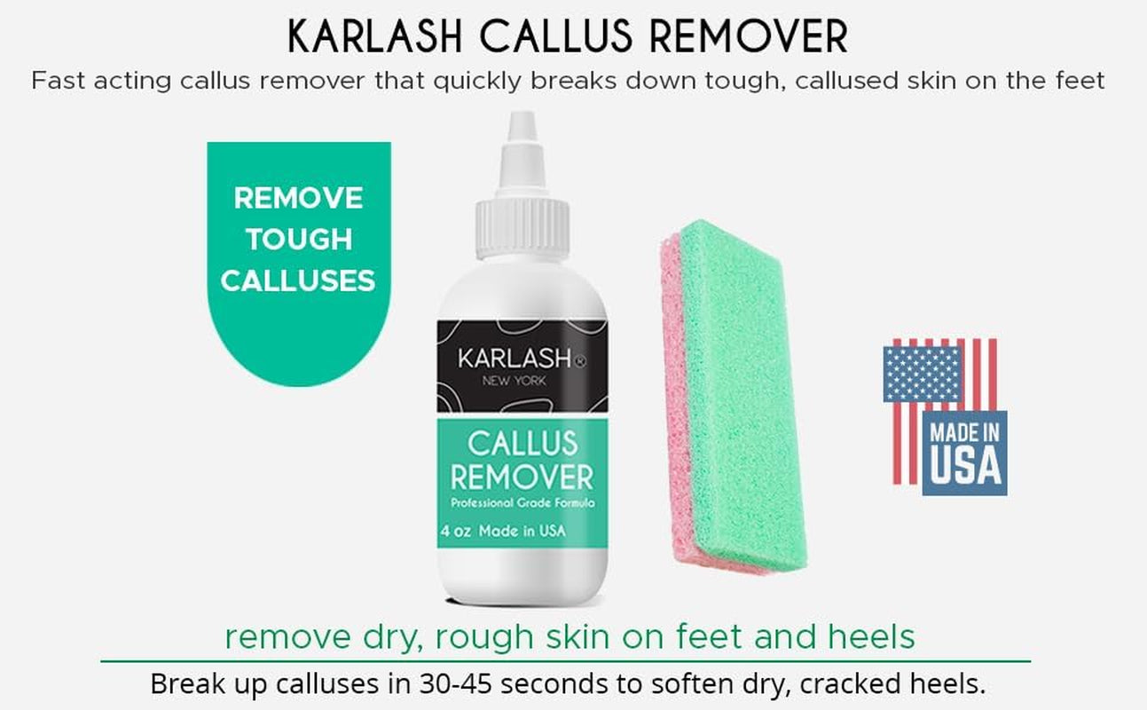 Professional Best Callus Remover Gel for Feet and Foot Pumice Stone Scrubber Kit Remove Hard Skins Heels and Tough Callouses from Feet Quickly and Effortless 4 Oz (1 Bottle)