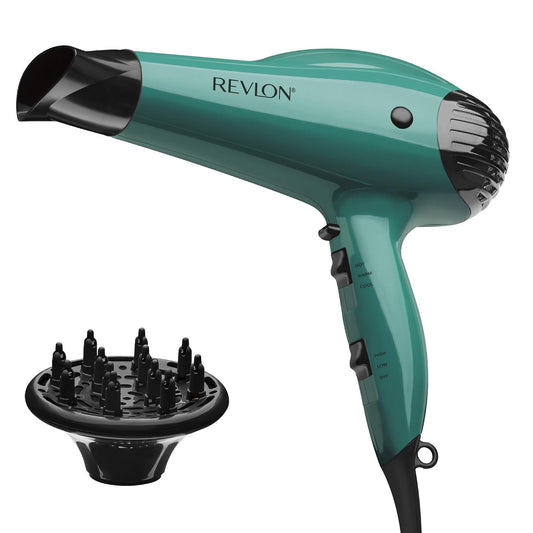 Volume Booster Hair Dryer with Diffuser | Voluminous Lift and Body | 1875W Blow Dryer with Ionic Technology for Salon Styled Finish with Less Frizz (Green)