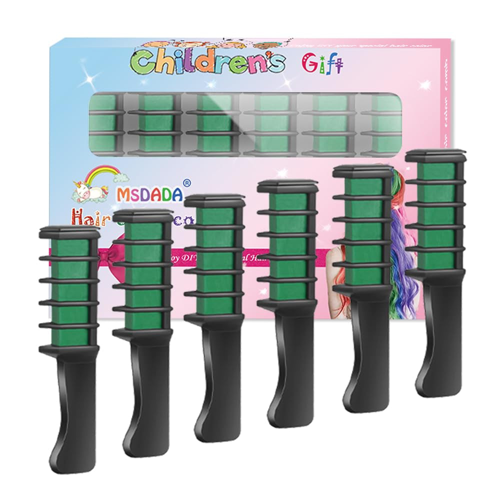 New Hair Chalk Comb Temporary Hair Color Dye for Girls Kids, Washable Hair Chalk for Girls Age 4 5 6 7 8 9 10-12 Birthday Christmas New Year Cosplay Hair DIY Party