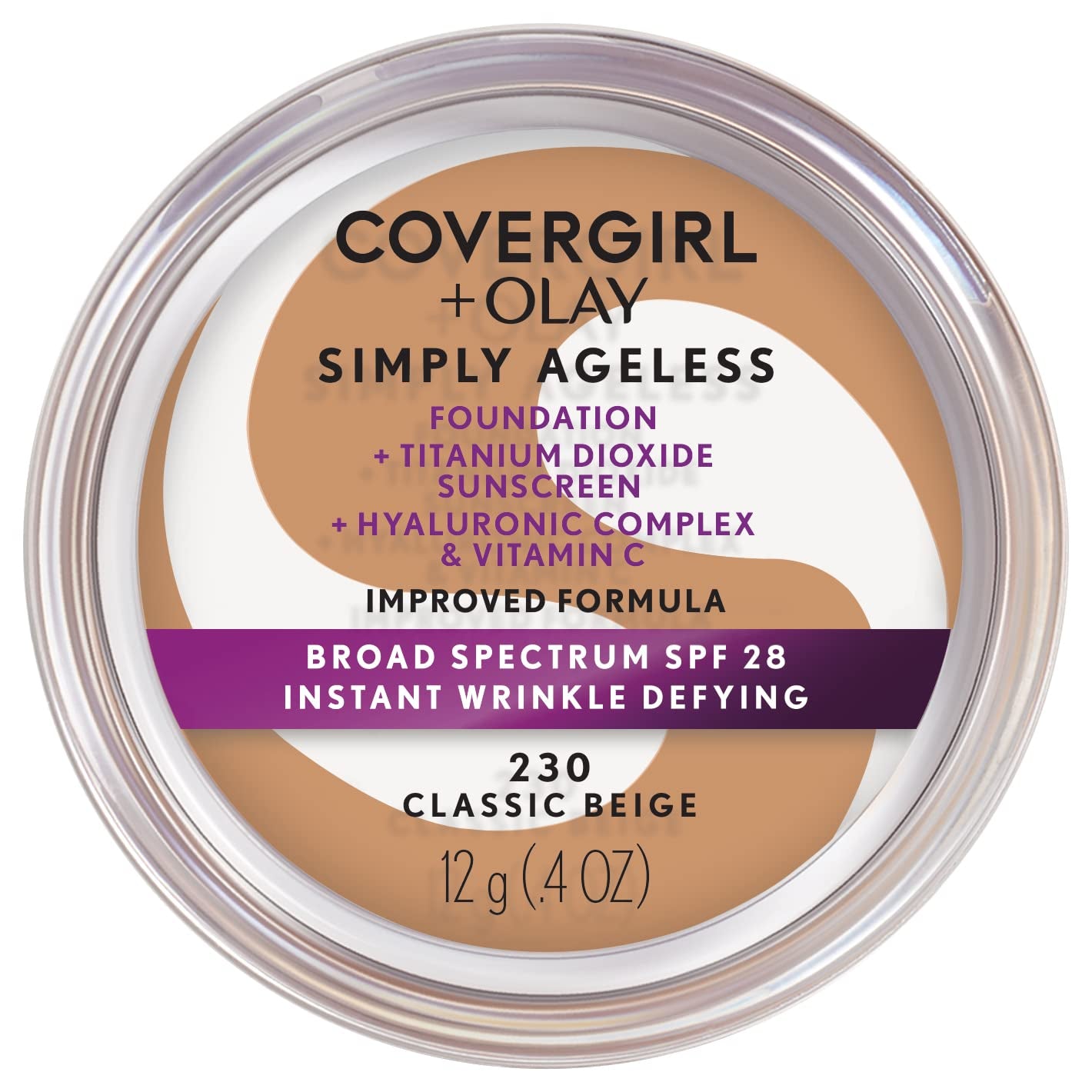 & Olay Simply Ageless Instant Wrinkle-Defying Foundation, Creamy Natural 0.44 Fl Oz (Pack of 1)