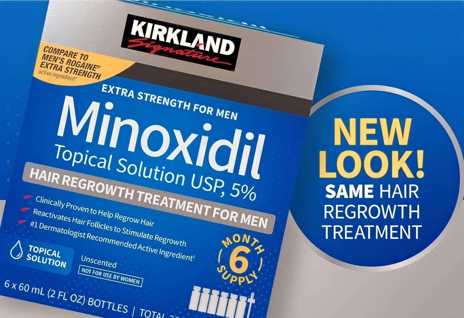 Minoxidil 5% for Men, Topical Solution Extra Strength Hair Regrowth Treatment, 6 Months Supply, Total 12 Fl Oz, Dropper Applicator, Exclusive 2 Microfiber Cleaning Cloths and Comb Included