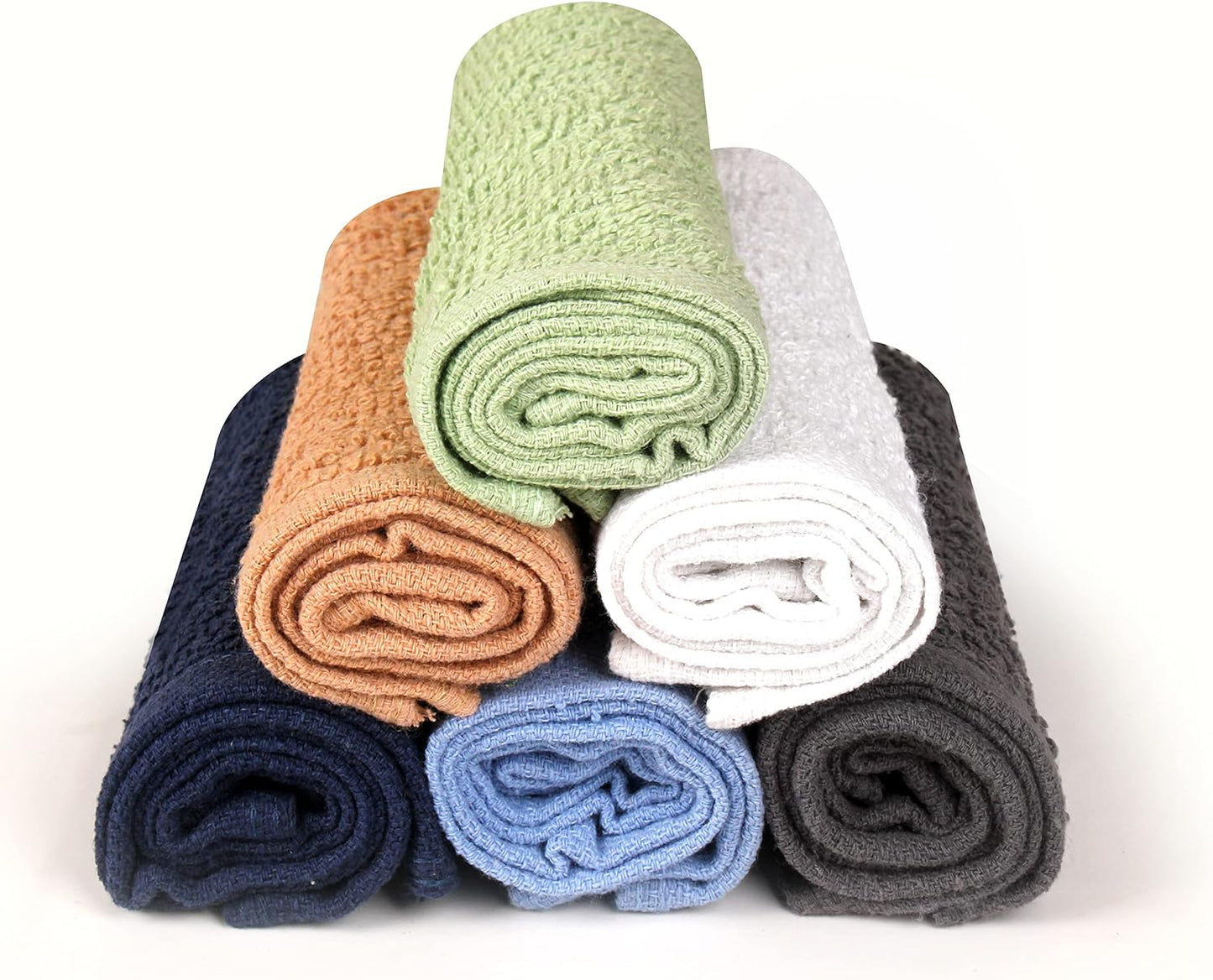 Towel and Linen Mart 100% Cotton - 24 Pack Wash Cloth Set - Flannel Face Cloths, Highly Absorbent and Soft Feel Fingertip Towels (Multi, Pack of 24)