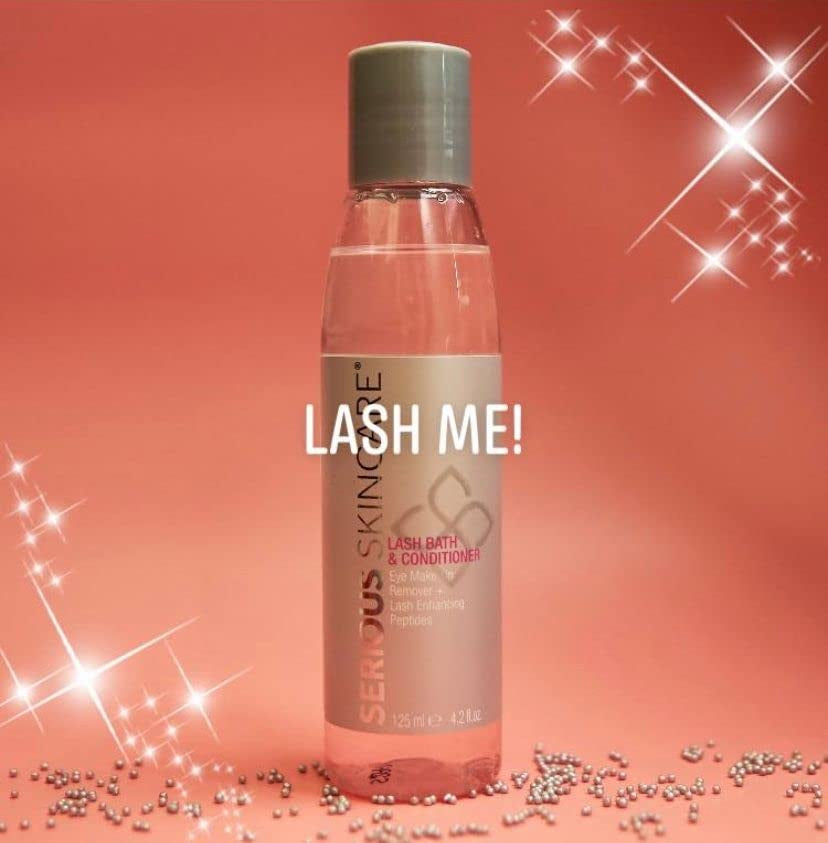 Lash Bath & Conditioner - Double Action Eye Makeup Remover - Oil Free - Enhancing Peptides Promotes Eyelash Growth - Clover Flower - Effortlessly Removes Waterproof Mascara - 4 Oz.