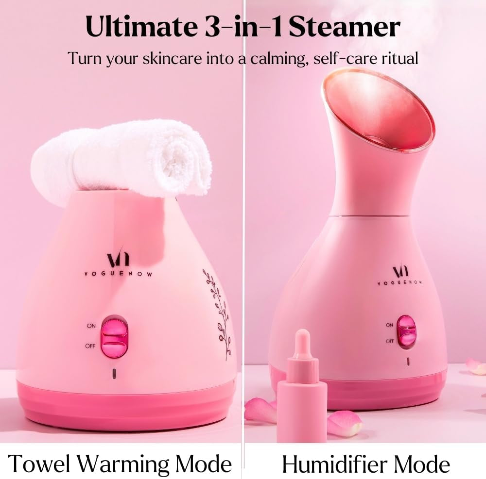 Facial Steamer Spa Kit with Complimentary 17 Tools | Valentines Gift | Face Steamer with Towel Warmer & Humidifier Mode| Self Care Gifts, Spa Gifts - Valentine Gifts for Women - Galentines Day Gifts