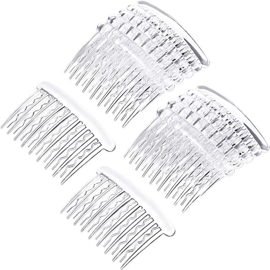 12 Pieces Plastic Teeth Hair Combs Tortoise Side Comb Hair Accessories(Transparent)