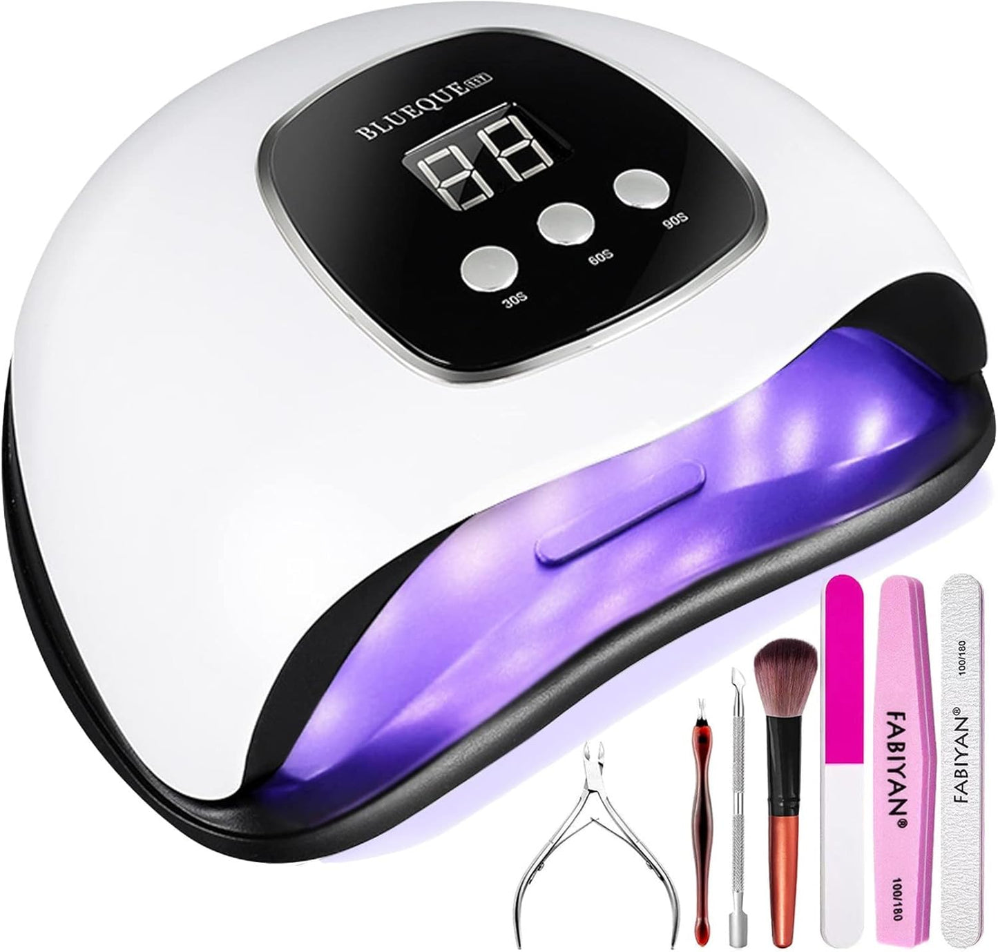 UV Light for Nails, 48W UV LED Nail Lamp for Gel Polish, Fast Nail Dryer with Automatic Sensor, 3 Timer Setting, Small and Portable, LED Nail Light for Fingernail and Toenail Nail