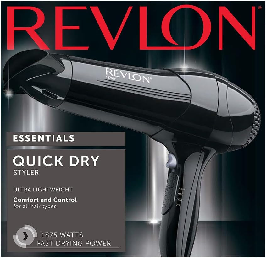 1875 Watt Full-Size Turbo Dryer, Black