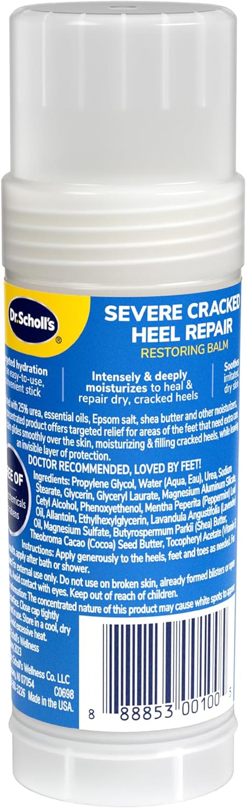 Severe Cracked Heel Repair Restoring Balm 2.5Oz, with 25% Urea for Dry, Cracked Feet, Heals and Moisturizes for Healthy Feet