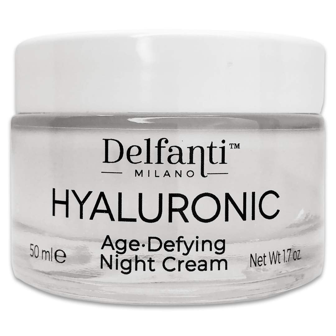 Delfanti Milano • HYALURONIC • Age Defying DUO Pack • Day + Night Creams • Face, Neck Décolleté Moisturizing Cream for Firming, Tightening and Wrinkles • Made in Italy