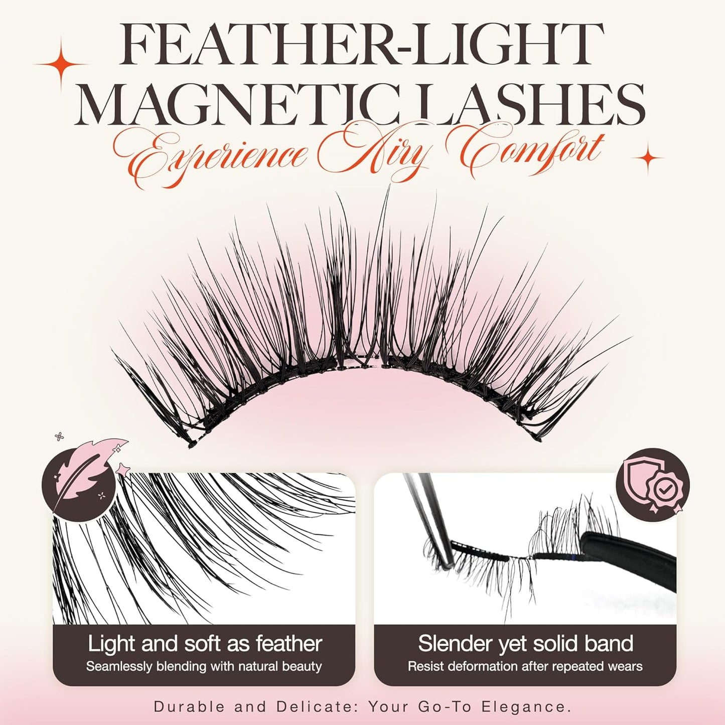 Upgrade Magnetic Eyelashes with Applicator Reusable Soft Magnetic Eyelashes Natural Look No Glue Needed Magnetic Eyelashes Magnetic Lashes Kit Easy to Wear and Remove(A02)